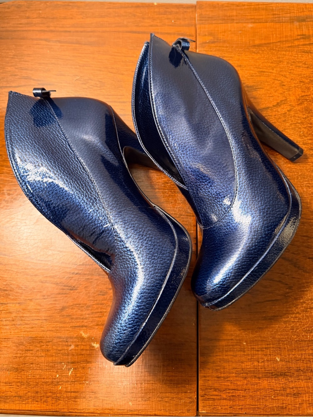 Jessica Simpson Women's Navy Patent High Heel Ankle Booties